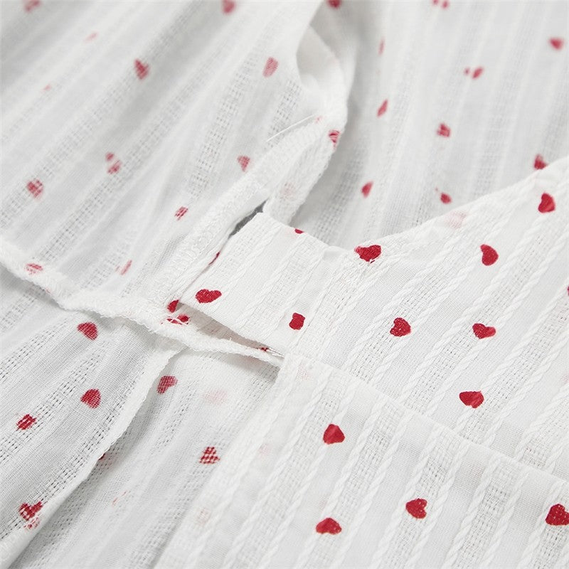 Five-Point Bubble Sleeve Lace-Up Floral Sleep Dress
Suggested Optimization:
Floral Lace-Up Sleep Dress with Bubble Sleeves