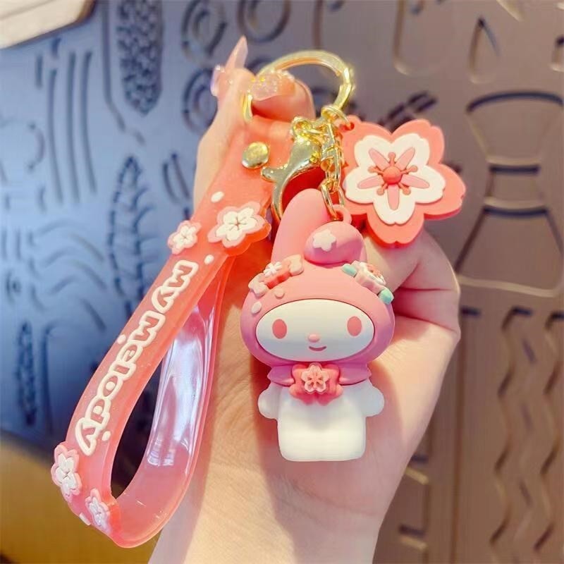 Sakura Cartoon Cat Large Keychain Pendant