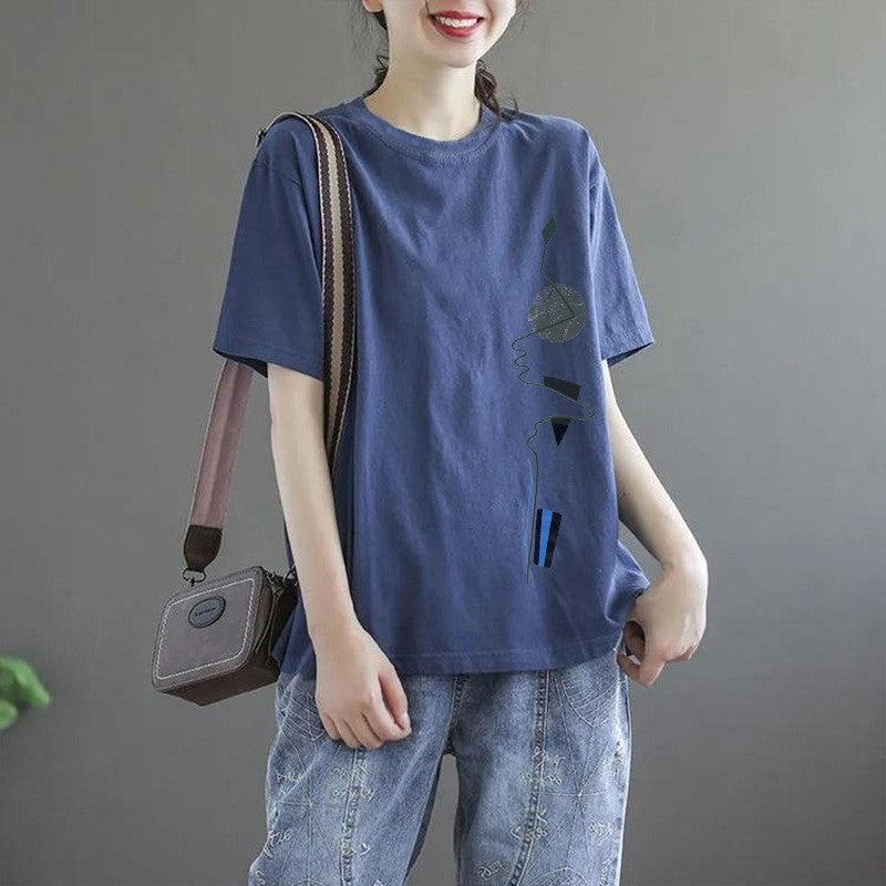 Fitted Round Neck Short Sleeve Tee