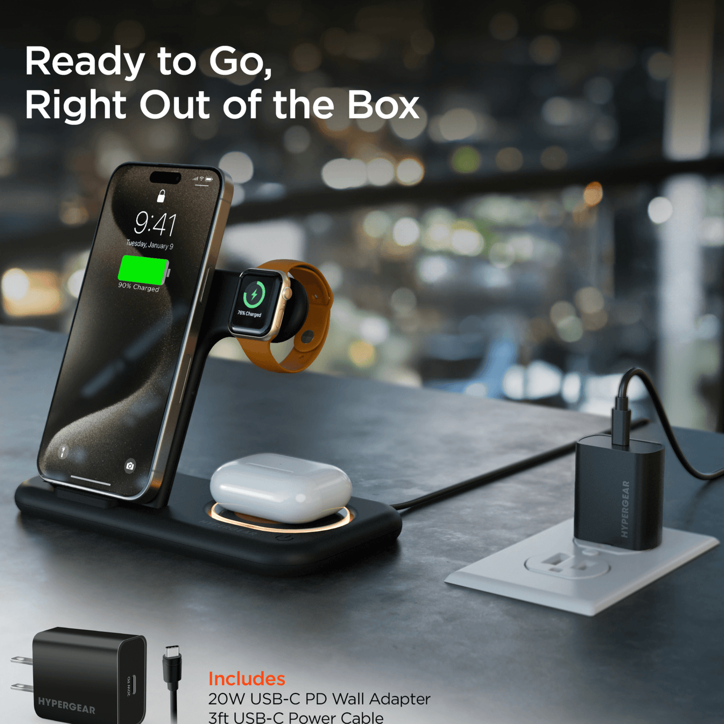 HyperGear 4 in 1 Wireless Charging Stand