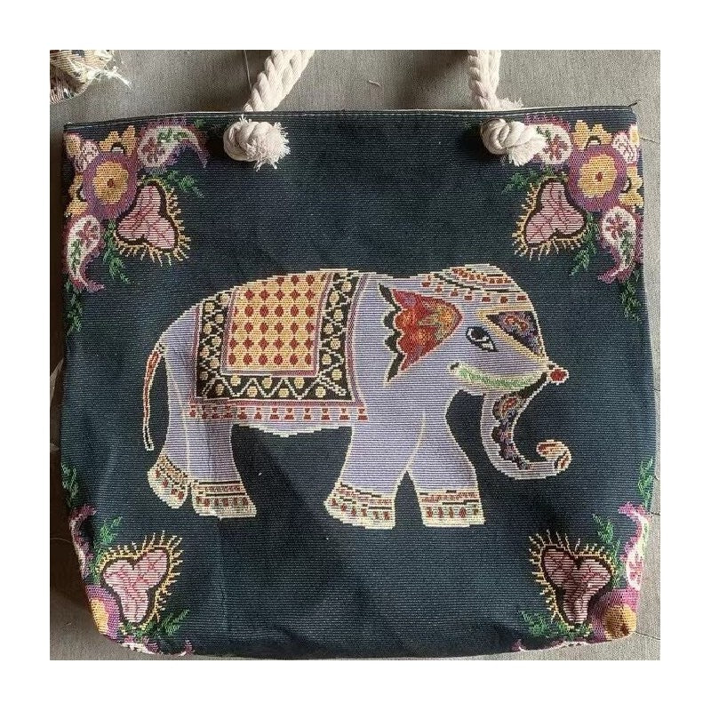 Stylish Embroidered Rope Shoulder Bag