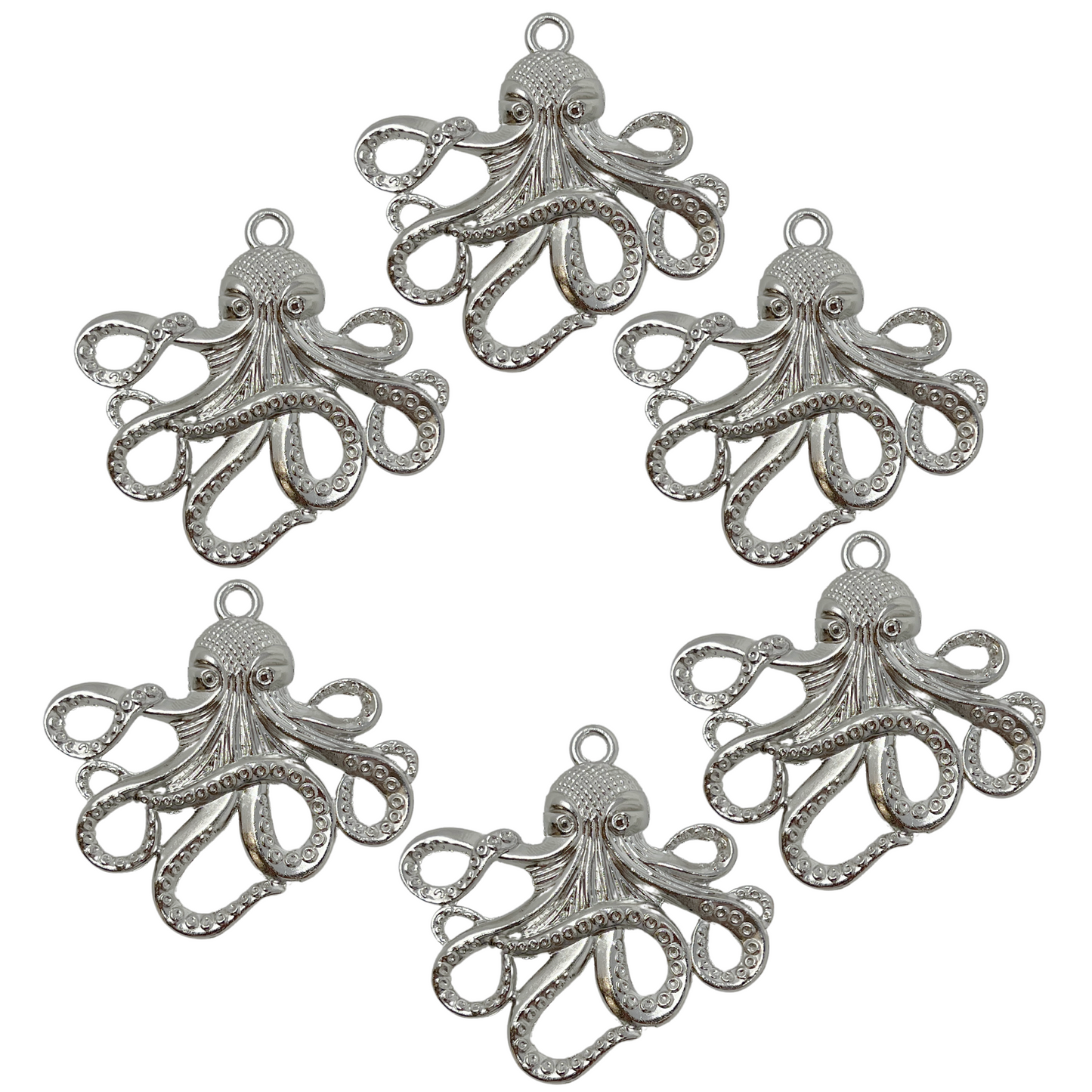 Steampunk Octopus Charms 6 pcs Jewelry Making Supplies