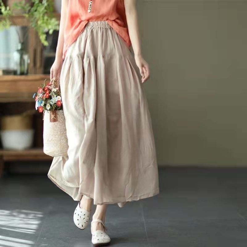 Sophisticated Double-Layered Full-Skirted Midi Skirt