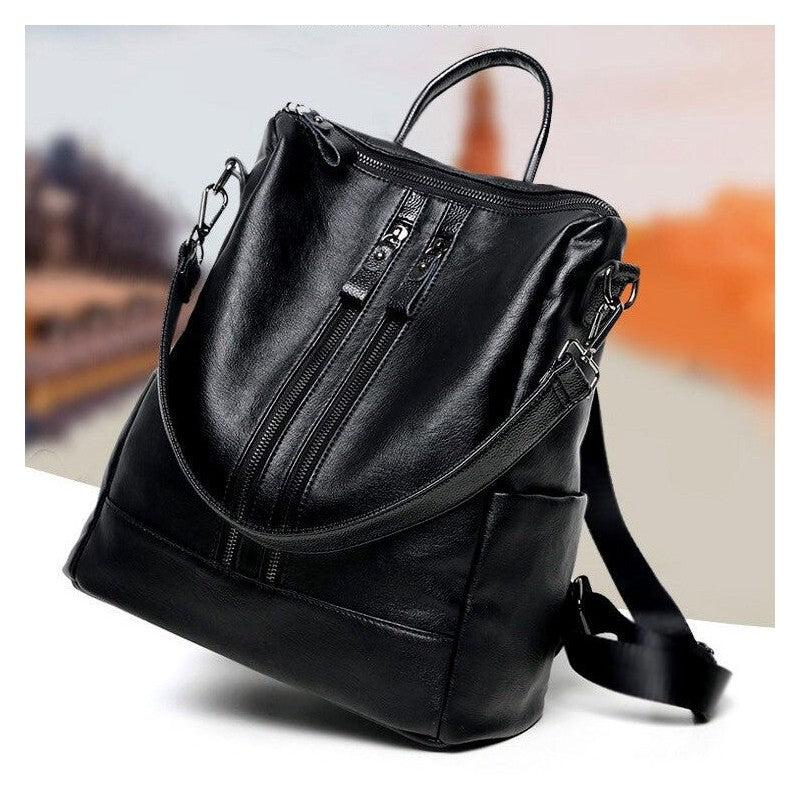 Stylish Oversized PU Leather Women's Backpack