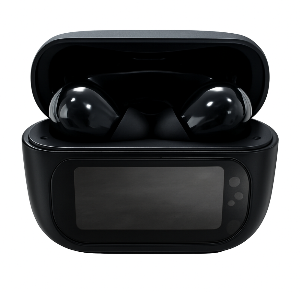 True Wireless Earbuds w/Interactive LCD Screen