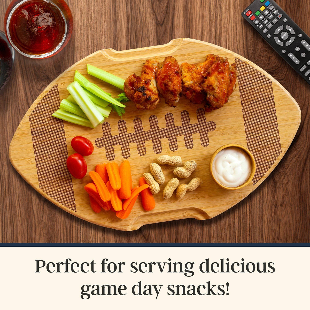 Flip, Serve & Store™ Football Charcuterie Board with Lid