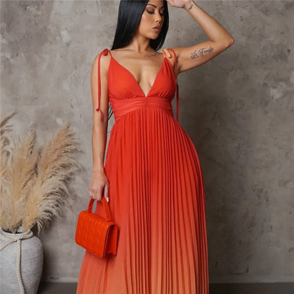 Sure! Here is an optimized title for your clothing product in English:

"Ombre Spaghetti Strap Backless Maxi