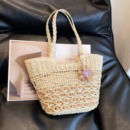 Handcrafted Oversized Straw Tote for the Beach