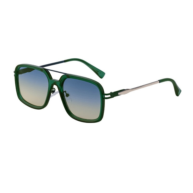 Vintage Square Frame Sunglasses For Men Outdoor UV Protection