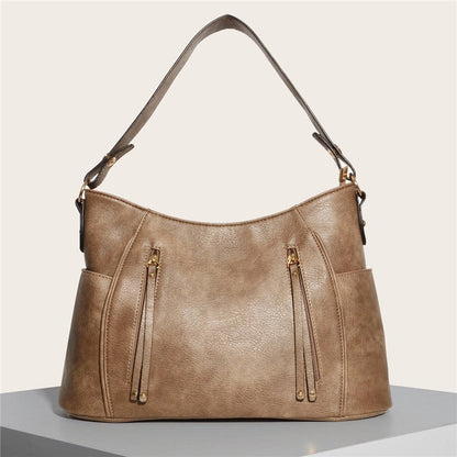 Fringed Double Zipper Tote Bag: Stylish Women's Handbag