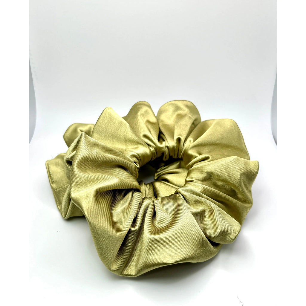 Golden Olive Stretch Silk Scrunchie