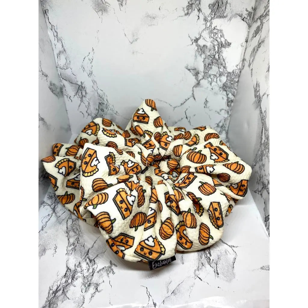 Cute Pumpkin Pie Thanksgiving Bullet Scrunchie