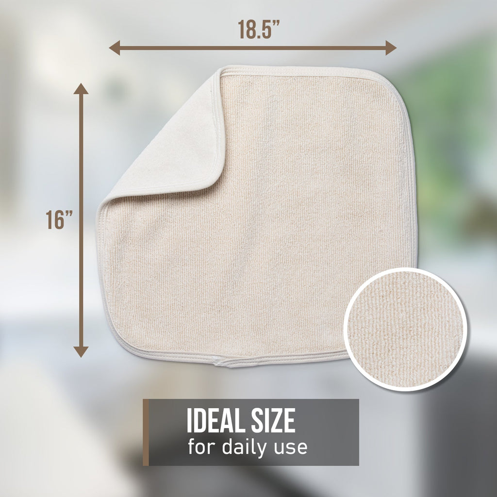 Cook & Clean Bundle 100% Cotton Dish Drying Mat 16" x 18.5", (2) 100% Cotton Pot Holders