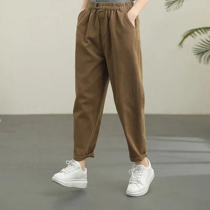 Relaxed Fit Monochrome Cropped Harem Trousers