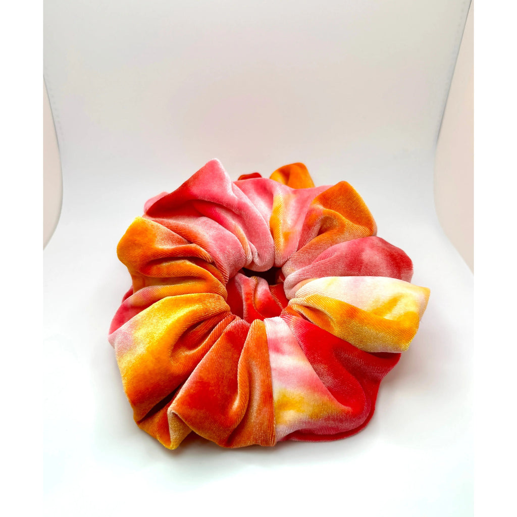 Sunset Tie Dye Velvet Summer Scrunchie