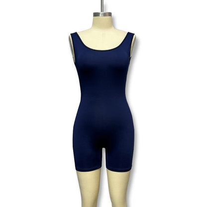Solid Color Backless One-Shoulder Sleeveless Jumpsuit