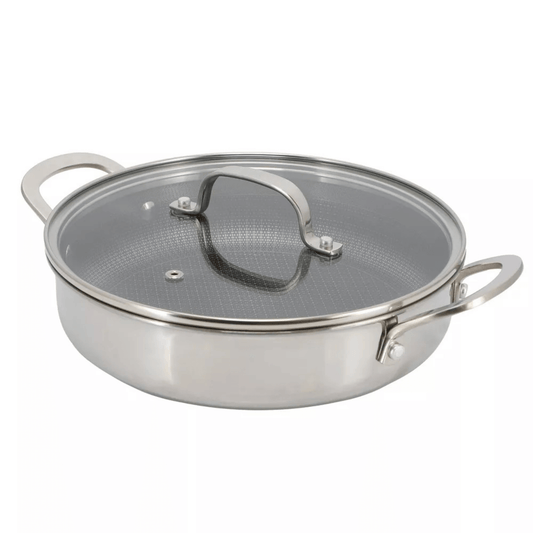Better Chef 11-Inch 3-Ply Stainless Steel Nonstick Deep Fry Pan with Lid