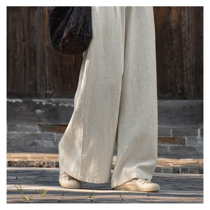 Elegant Tie-Waist Wide-Leg Pants in Solid Color