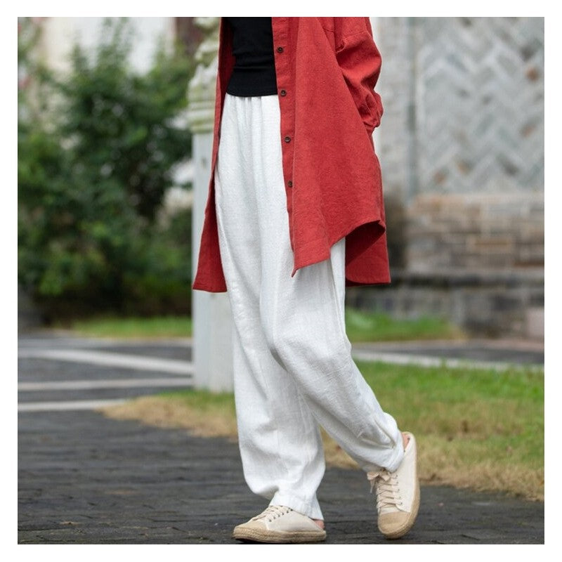 Lightweight Casual Lantern Pants in Solid Color