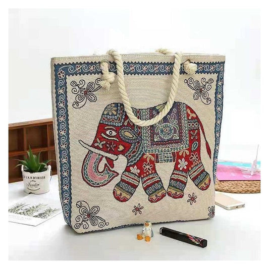 Stylish Embroidered Rope Shoulder Bag