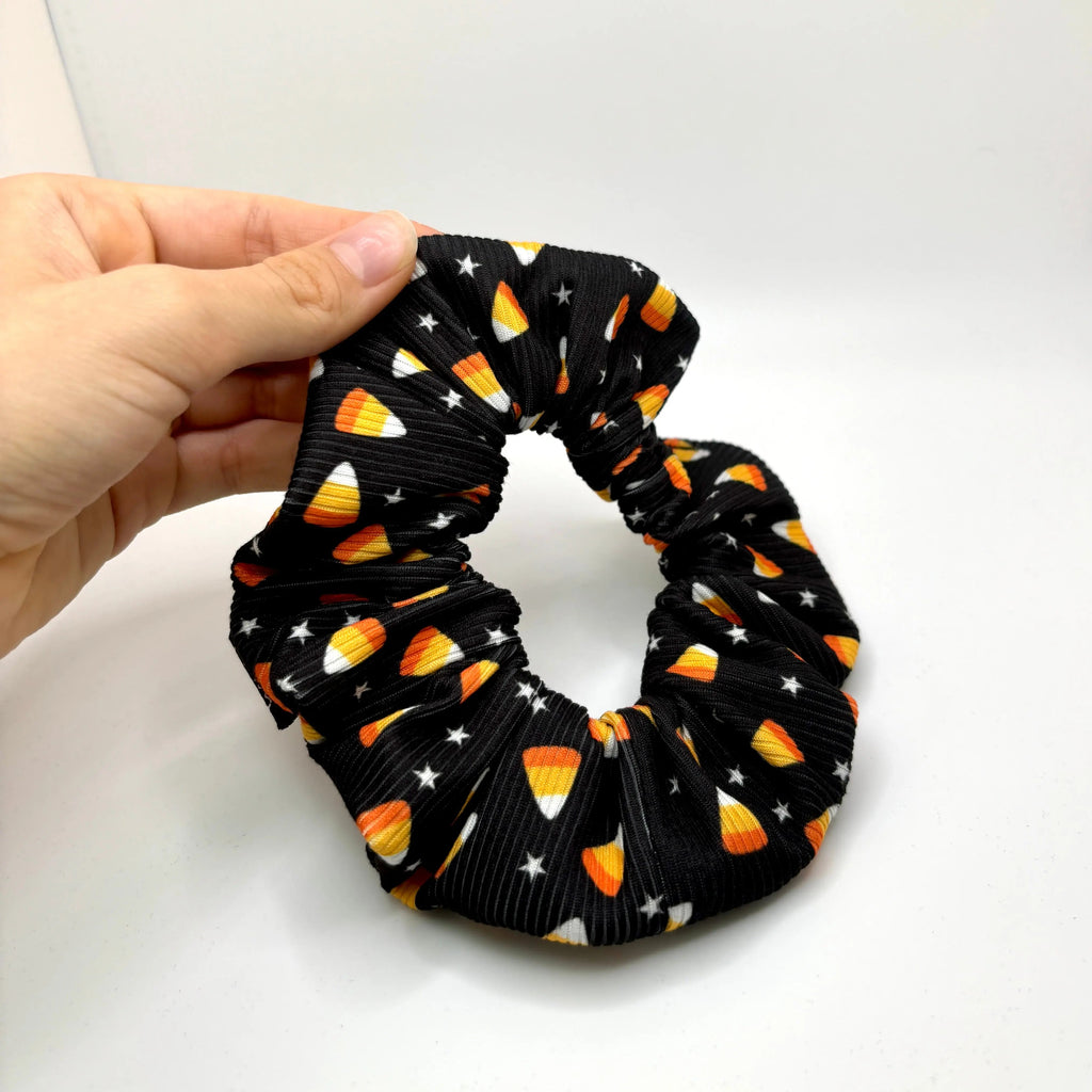 Mini Candy Corn Ribbed Scrunchie