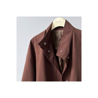 Casual Stand Collar Coat with Relaxed Fit
