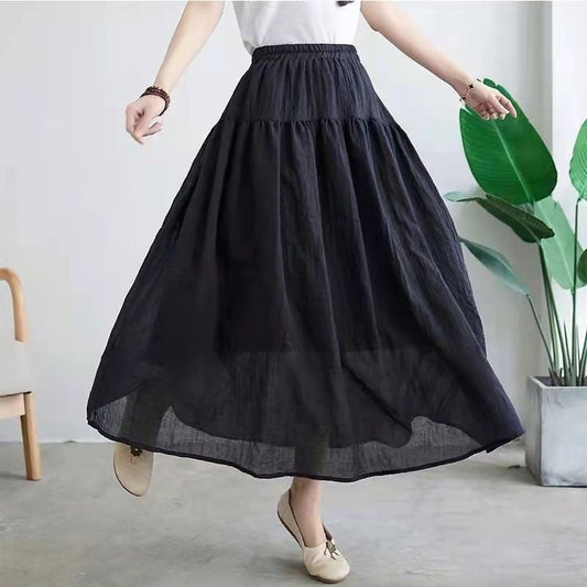 Sophisticated Double-Layered Full-Skirted Midi Skirt