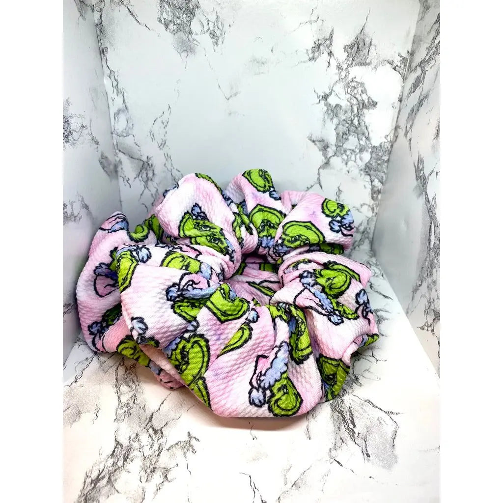 Pink Grinch Bullet Scrunchie