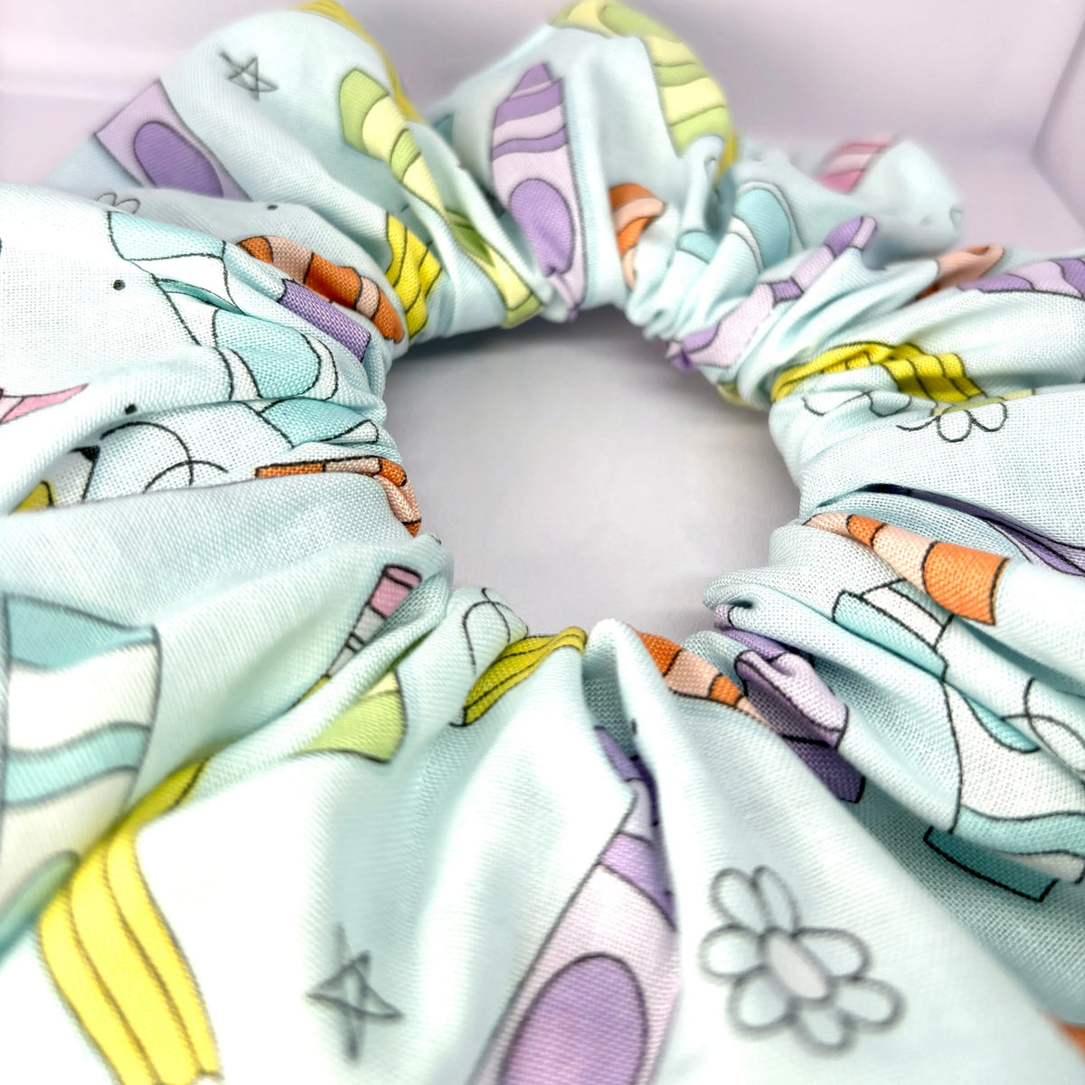 Pastel Crayons School Scrunchie