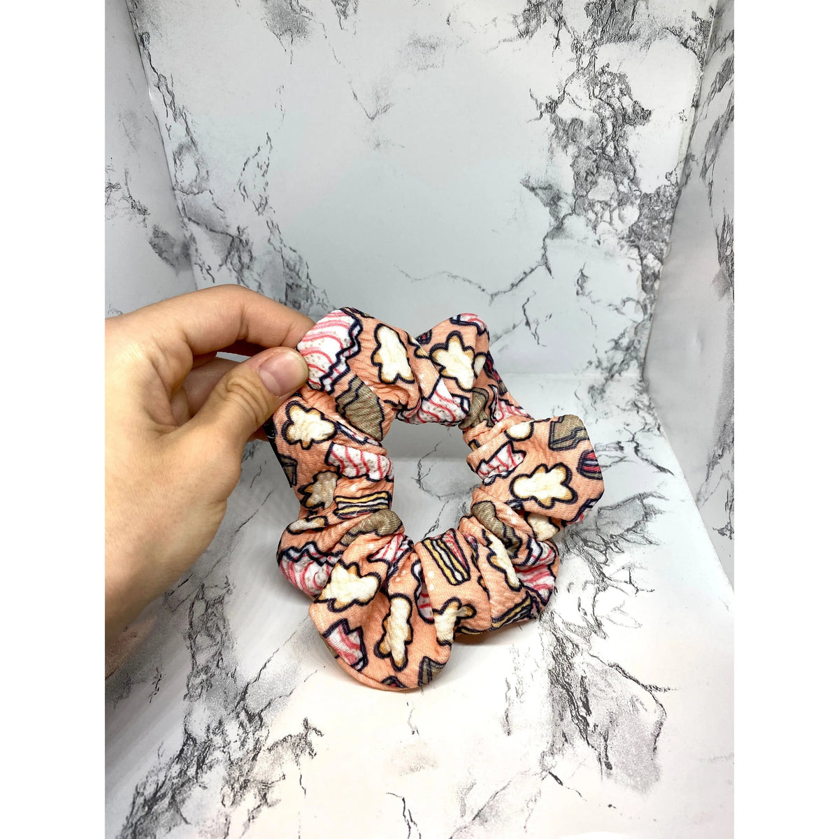 Mini Pink Tree Cakes Christmas Bullet Scrunchie