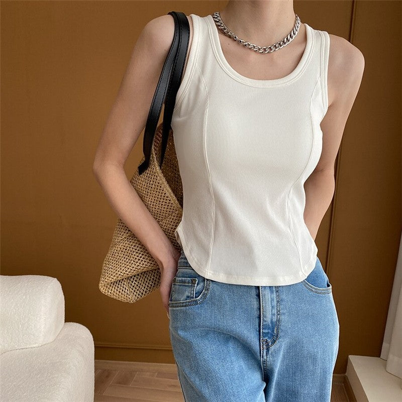 Fishbone Arc Hem Halter Top