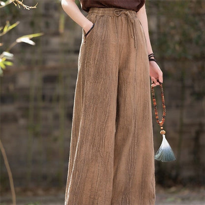 Relaxed Drawstring Wide-Leg Trousers
