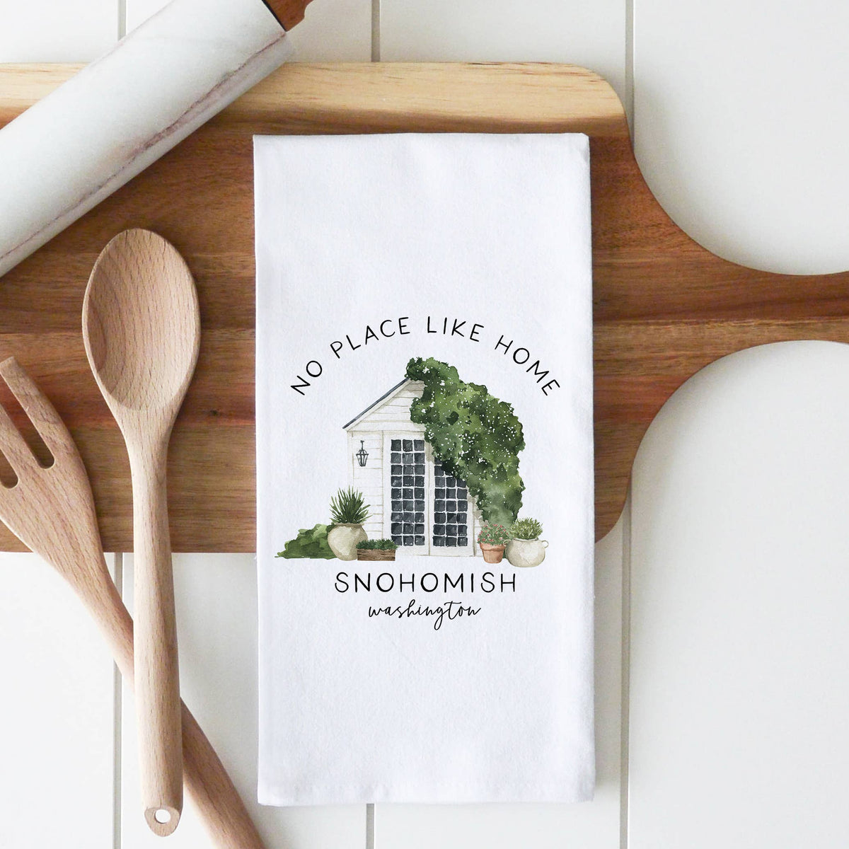 - Watertown Wisconsin No Place Like Home Tea Towel