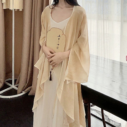 Long Sleeve Irregular Retro Thin Tied Casual Loose Cardigan
- Optimized Title: Vintage Long Sleeve Irregular Tie Up