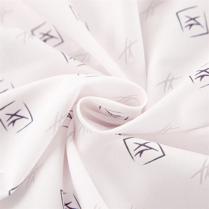 Floral Print White Sateen Pajama Set