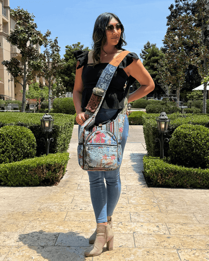Kathmandu Collection Vintage Patchwork Hobo Bag with Water Bottle Pockets