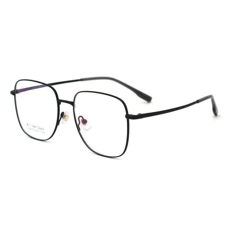 Fashionable And Artistic Square Half-Titanium Matte Glasses