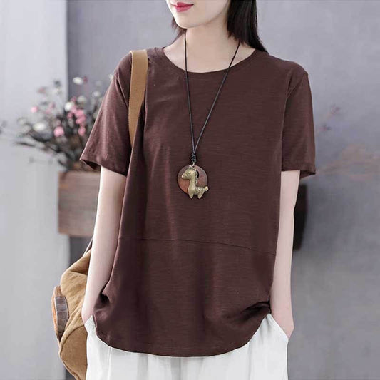 Solid Color Plus Size T-Shirt