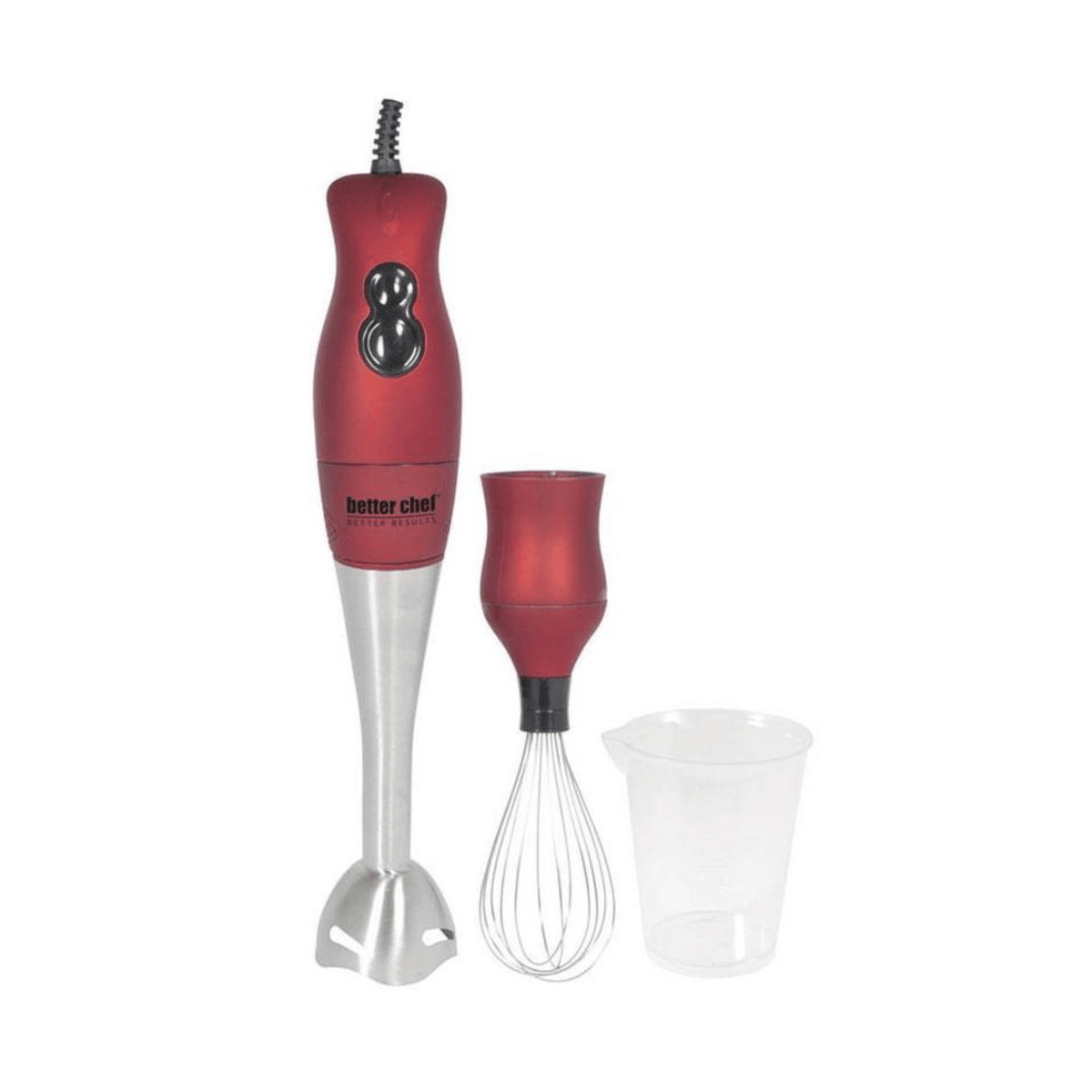Better Chef 200W DualPro Immersion Blender Hand-Mixer with Cup and Beater