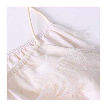 Tassel Feather Strap Dress with Flattering Silhouette