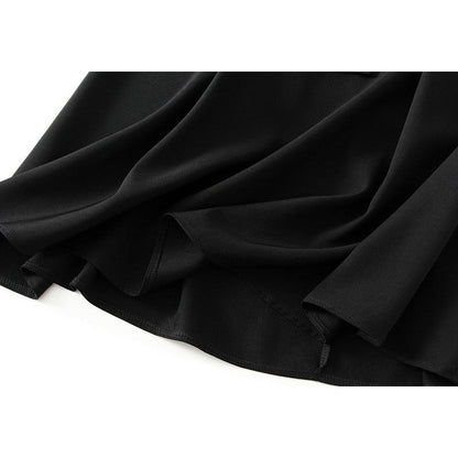 High-Waisted A-Line Skirt with Waist Tie in Solid Color