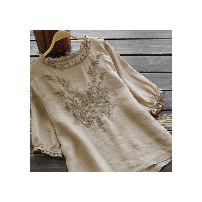 Breathable Loose Fit Embroidered T-Shirt