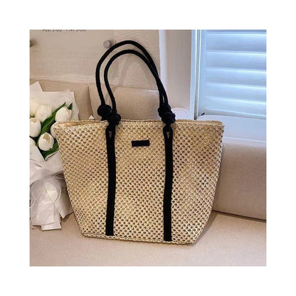 Woven Bag with Hollow-Out Design and Spacious Storage