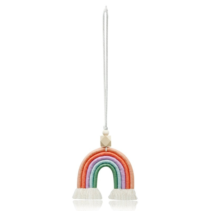 Colorful Handmade Crocheted Rainbow Car Hanging Decorations
