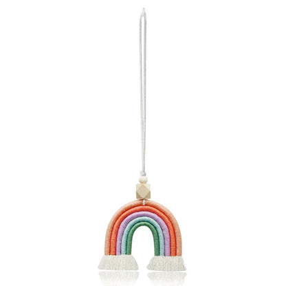 Colorful Handmade Crocheted Rainbow Car Hanging Decorations