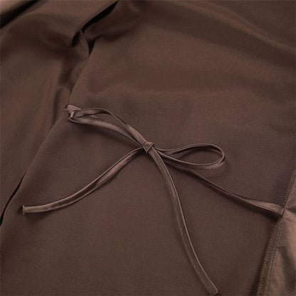 Long Sleeve Tie-Waist Robe with Side Slits