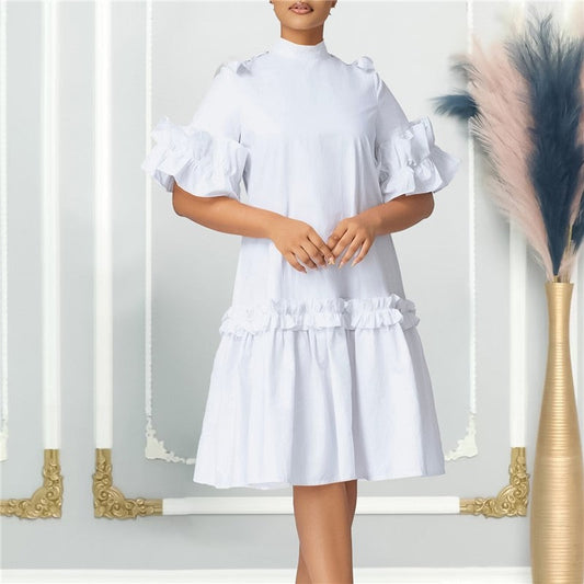 Solid Color Ruffle Hem A-Line Skirt - Trendy and Chic Fashion Piece