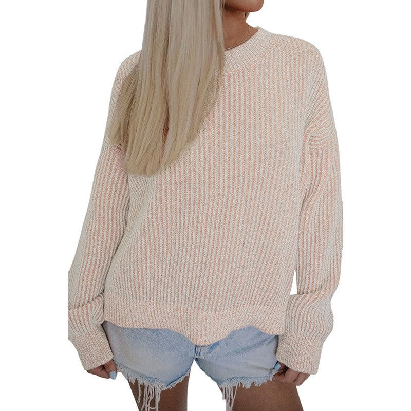 Striped Thickened Turtleneck Long Sleeve Sweater