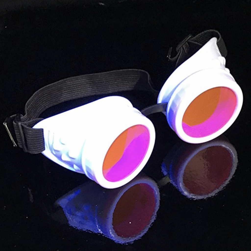 Hyper Vision Rave Goggles – Festival Goggles -UV Glow activated neon pink, blue, green, orange lenses