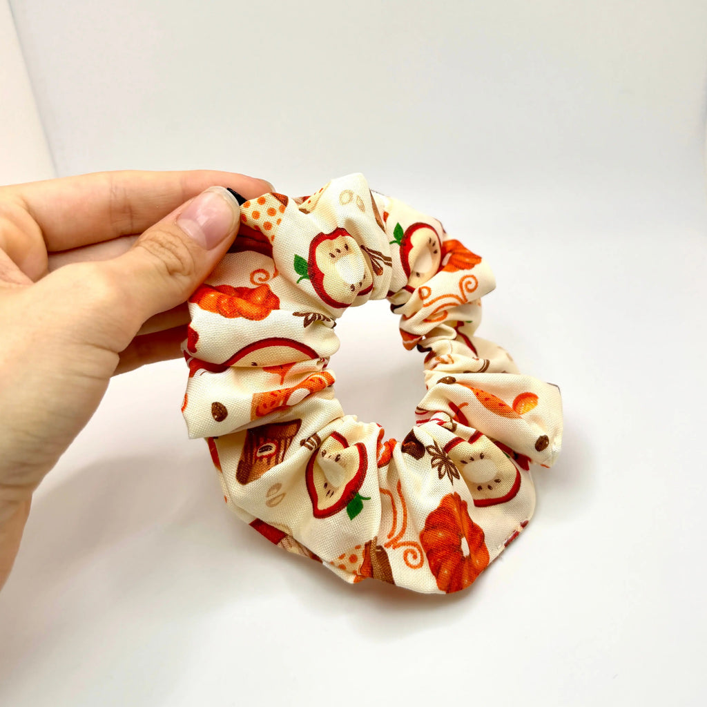 Mini Fall Donuts and Drinks Scrunchie